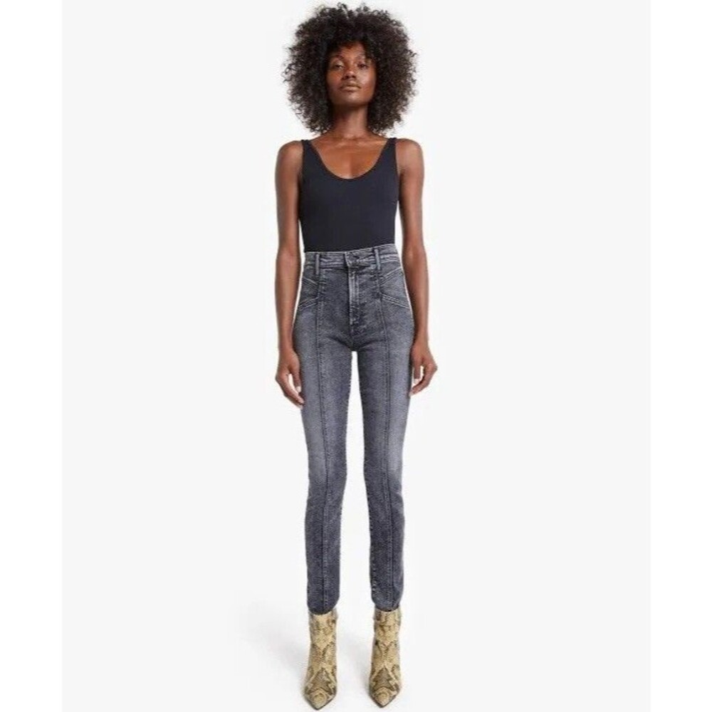 Mother Denim Size 25 Seamed Swooner Skimp Jeans, Train‎ Stops Black